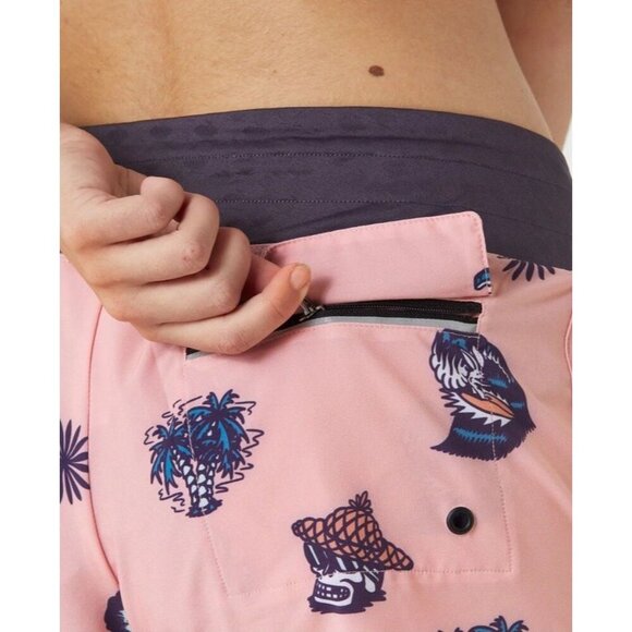 rabbit Shorts Womens MD Surf N Turf 4” Running Board Coral Cloud - Picture 4 of 14